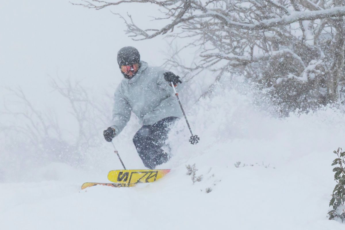 Skier in Fresh Snow at Perisher