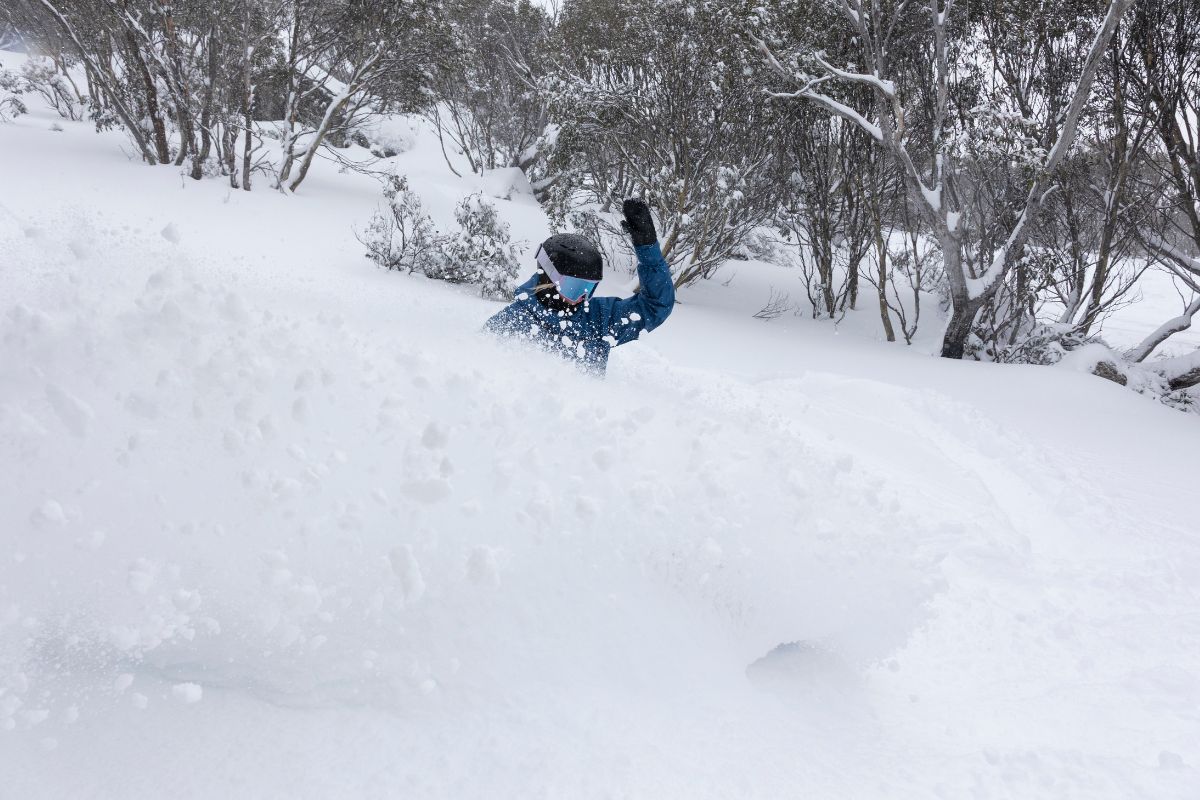 Perisher Snowboarder in Powder