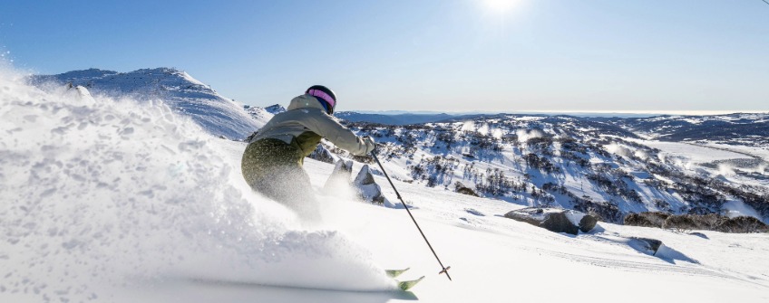 Skier on Mt Perisher